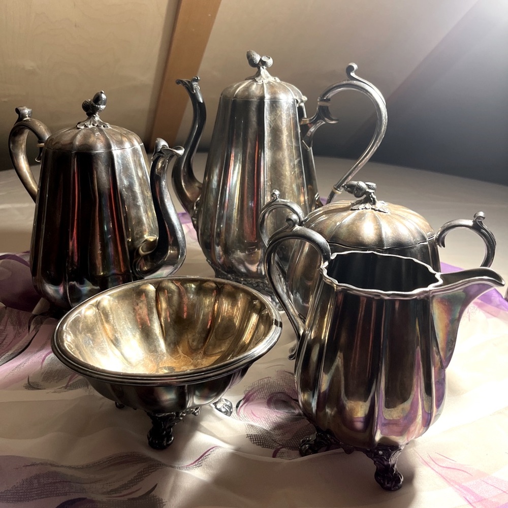Vintage 1920s,30s Reed & Barton silver 5 piece tea/coffee set.